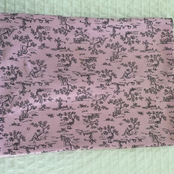 Starting Out Pink White ABC Toile Baby Girl Blanket Lovey Cotton 24"X30" Vintage - Picture 10 of 16